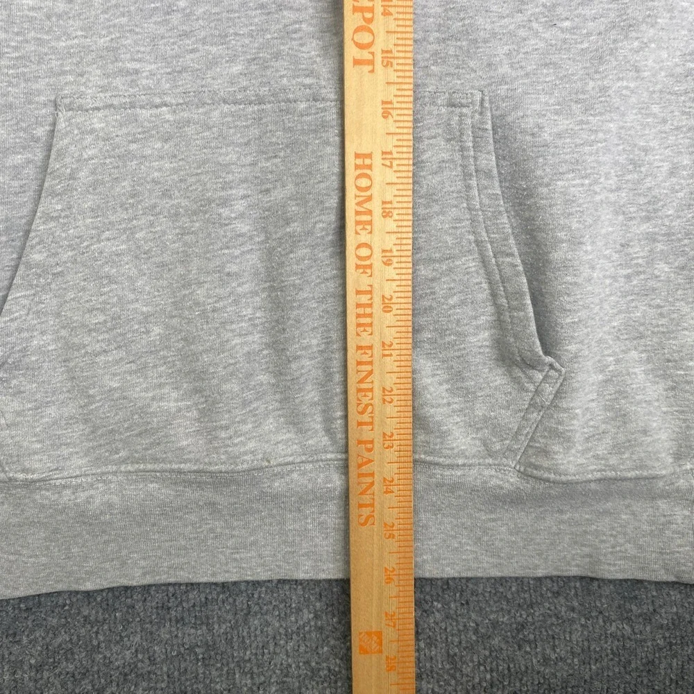 The North Face Mens Hoodie Grey Heather Logo Graphic Pullover Sweatshirt Medium